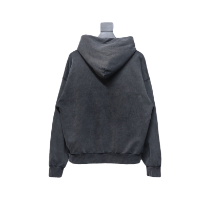 I Love Paris & Balenciaga Cropped Hoodie Oversized in faded black curly fleece 02