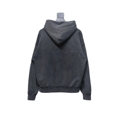 I Love Paris & Balenciaga Cropped Hoodie Oversized in faded black curly fleece 02