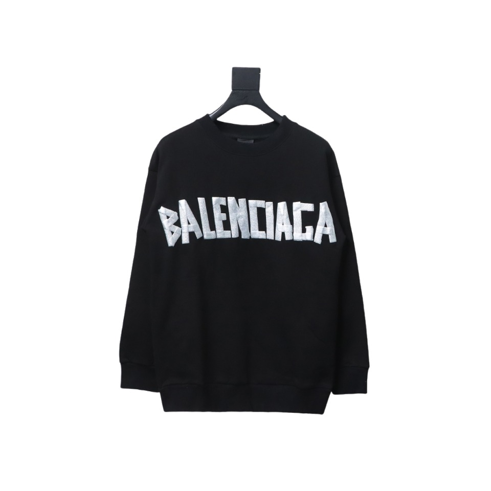 New Tape Type Hoodie Oversized in black and silver archetype fleece