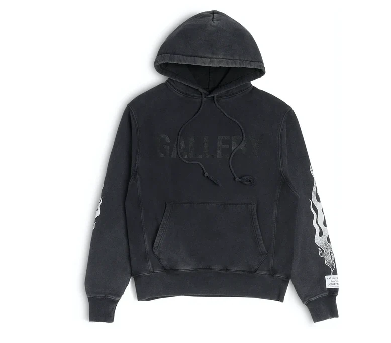 Gallery Dept. Flames Hoodie Black