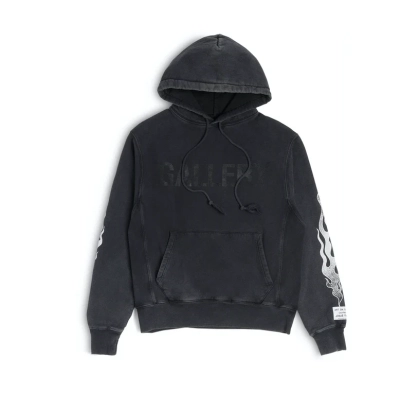 Gallery Dept. Flames Hoodie Black 01