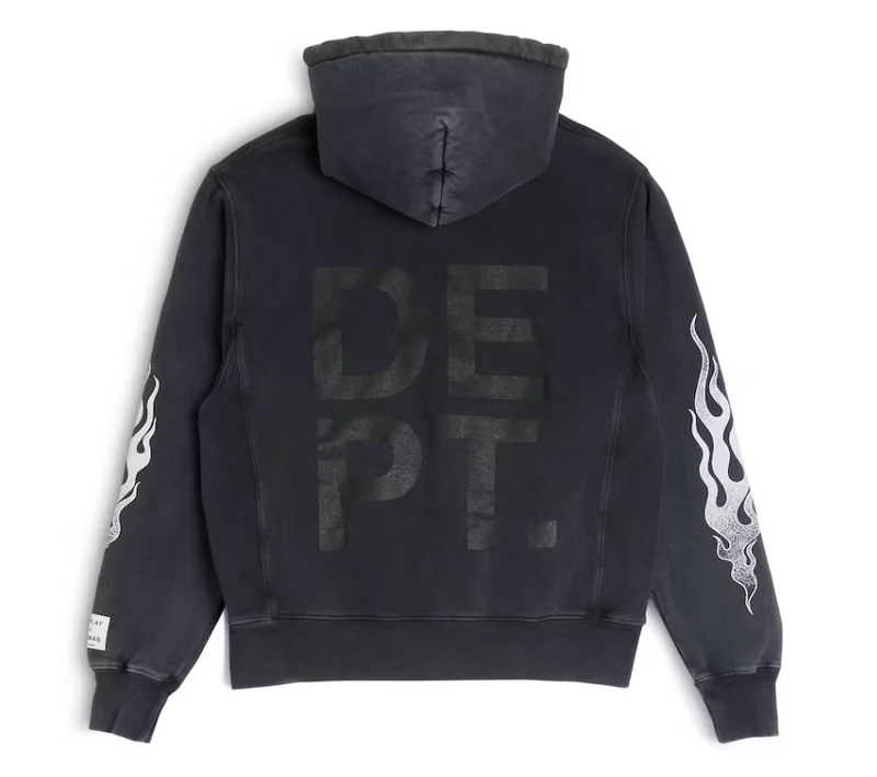 Gallery Dept. Flames Hoodie Black