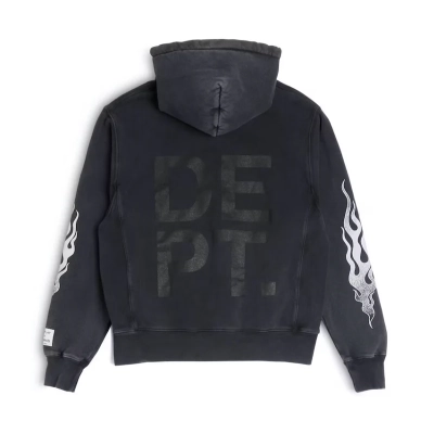 Gallery Dept. Flames Hoodie Black 02