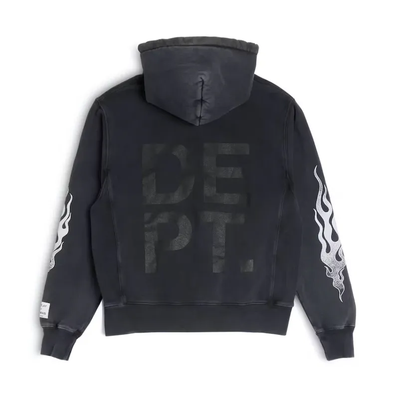 Gallery Dept. Flames Hoodie Black