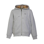 Burberry Embroidered EKD Cotton Blend Hoodie Grey
