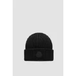 Moncler Cashmere Wool Beanie Black