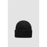 Moncler Cashmere Wool Beanie Black