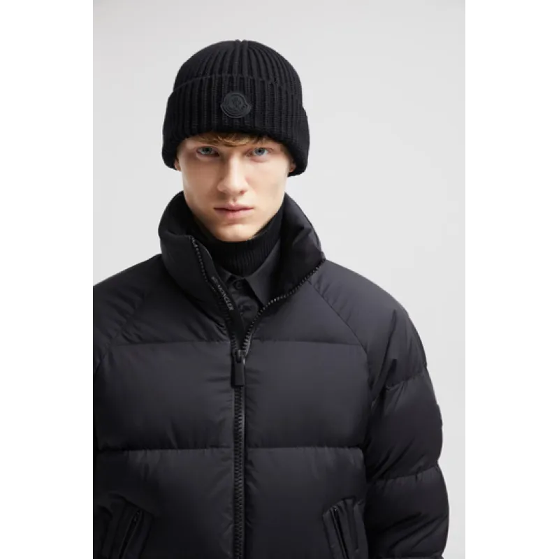 Moncler Cashmere Wool Beanie Black