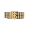 Burberry Thin Reversible Check TB Belt Gold