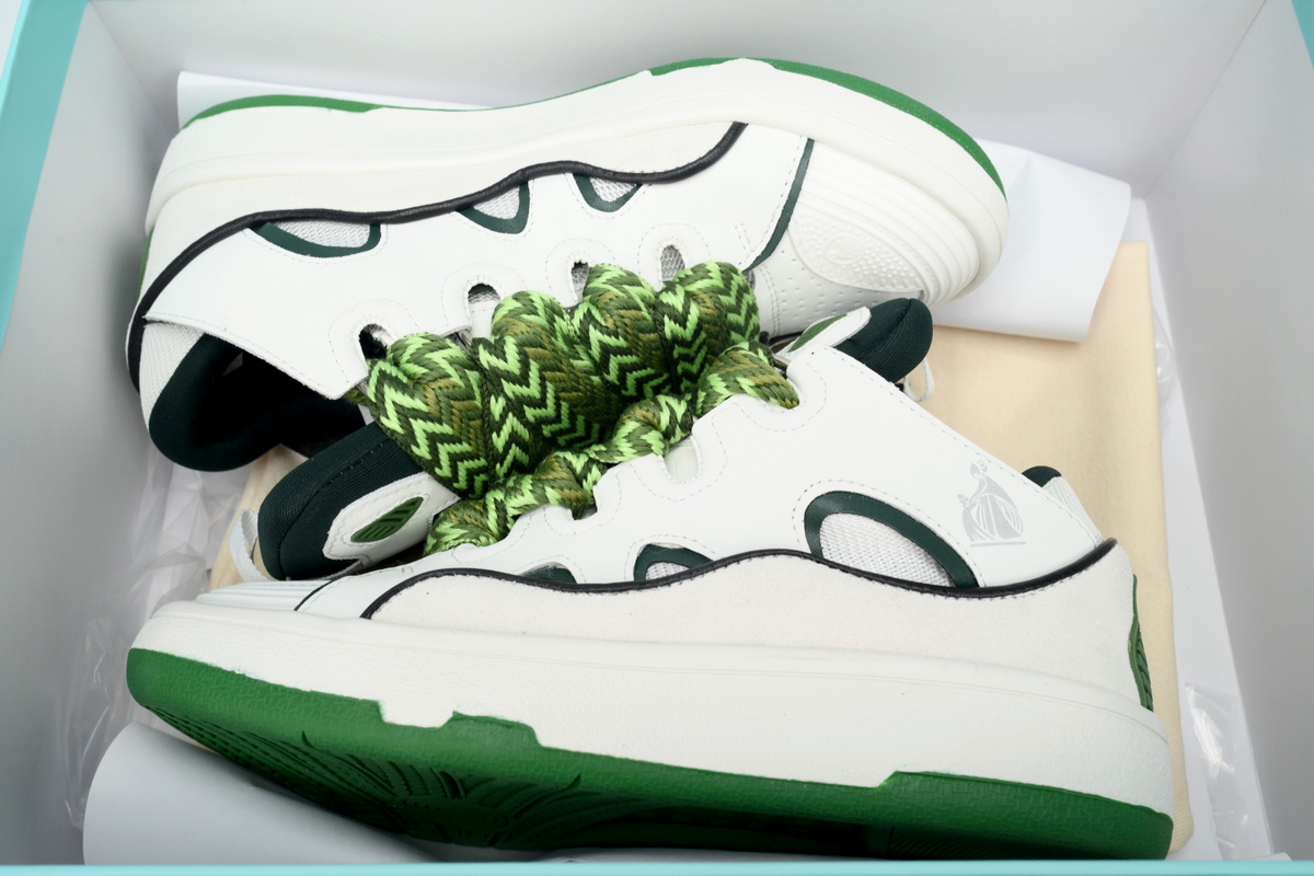 Lanvin Curb Sneakers White green