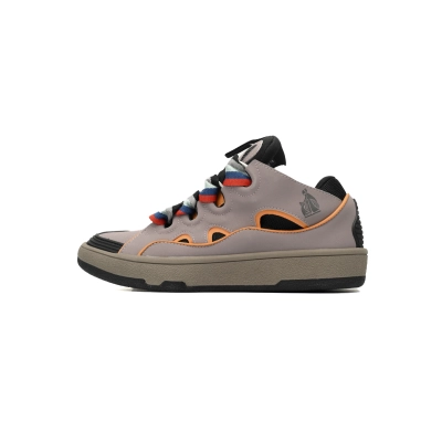 Lanvin Curb Sneakers White Ladies Brown 01