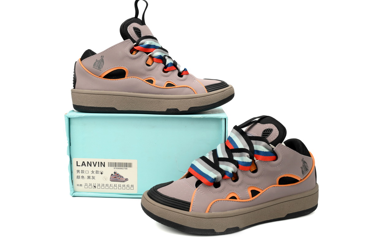 Lanvin Curb Sneakers White Ladies Brown