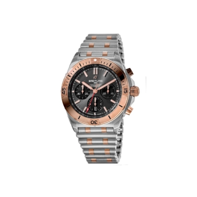 Breitling Chronomat B01 42 Grey Chronograph Dial Rose Gold & Steel Men's Watch UB0134101B1U1 01