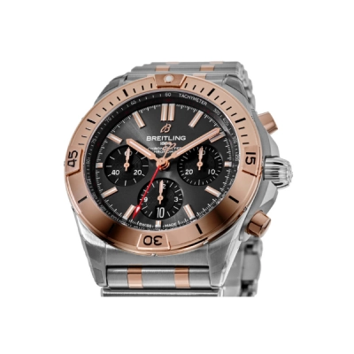 Breitling Chronomat B01 42 Grey Chronograph Dial Rose Gold & Steel Men's Watch UB0134101B1U1 02