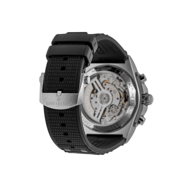 Breitling Chronomat B01 42 Ice Blue Dial Platinum Black Rubber Strap Men's Watch PB0134101C1S2