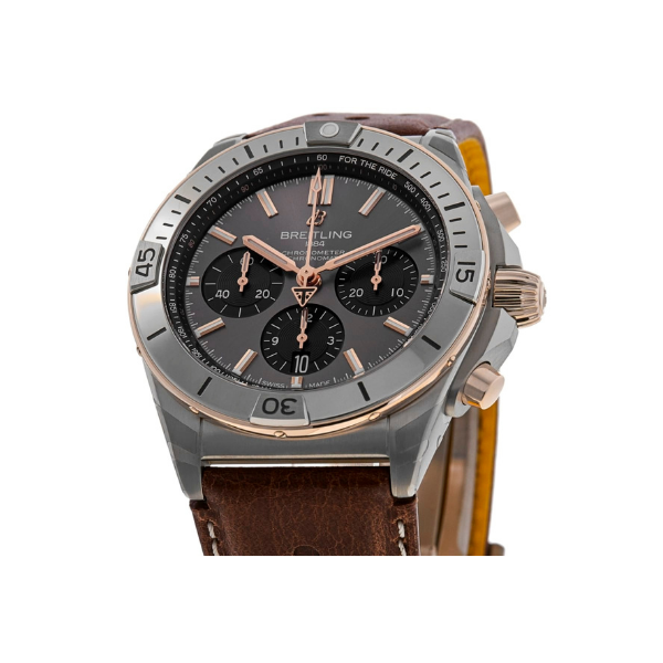 Breitling Chronomat B01 42 Triumph Edition Chronograph Gold Leather Men's Watch TB0134101M1X1