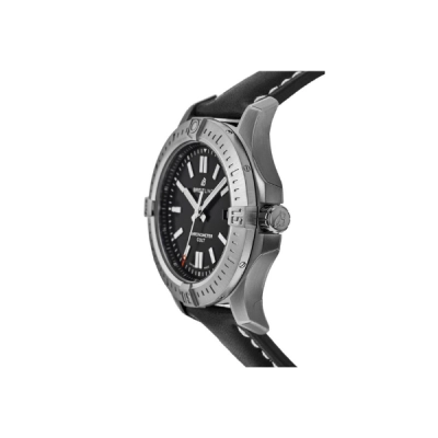 Breitling Chronomat Colt Automatic 44 Black Dial Black Leather Strap Men's Watch A17388101B1X2 02