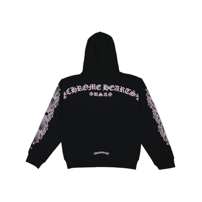 Chrome Hearts Matty Boy Shoulder Logo Hoodie Black/Pink 02