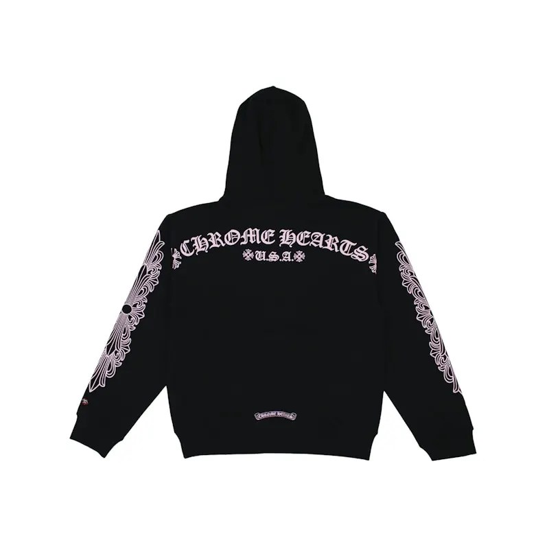 Chrome Hearts Matty Boy Shoulder Logo Hoodie Black/Pink