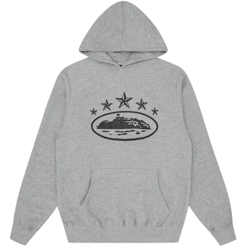 Corteiz 5 Starz Alcatraz Hoodie Grey