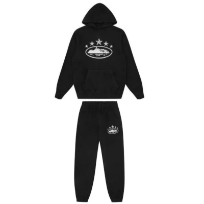 Corteiz 5 starz tracksuit black set 01