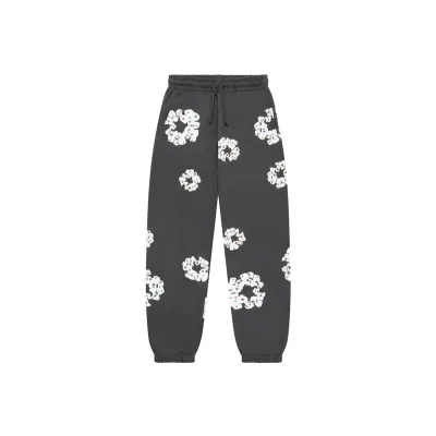 Denim Tears Rhinestone Cotton Wreath Sweatpants Vintage Black 01