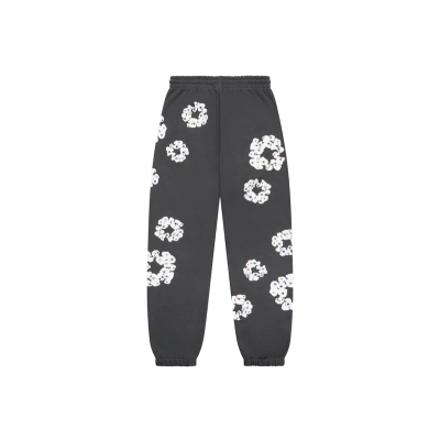 Denim Tears Rhinestone Cotton Wreath Sweatpants Vintage Black 02