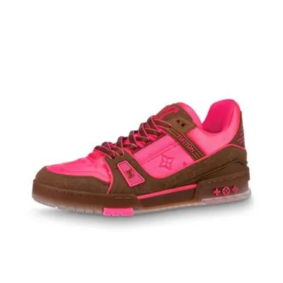 PK God Batch Louis Vuitton Trainer Pink Brown 01