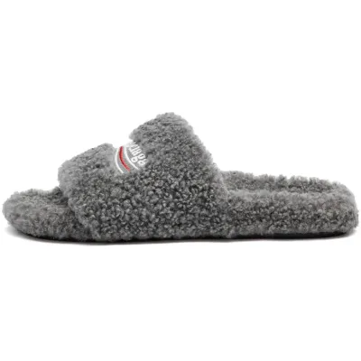 Balenciaga Furry Slide Dark Grey 01