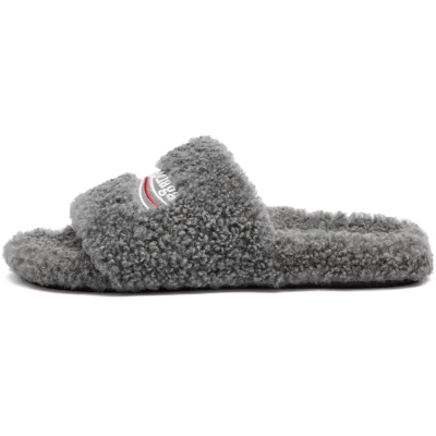 Balenciaga Furry Slide Dark Grey 01