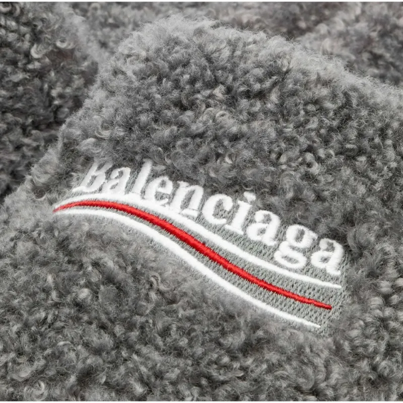 Balenciaga Furry Slide Dark Grey