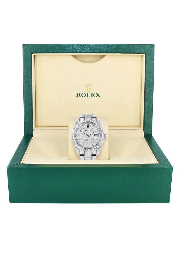 PKStockX Rolex Diamond Embezzled Datejust 41 'Silver'