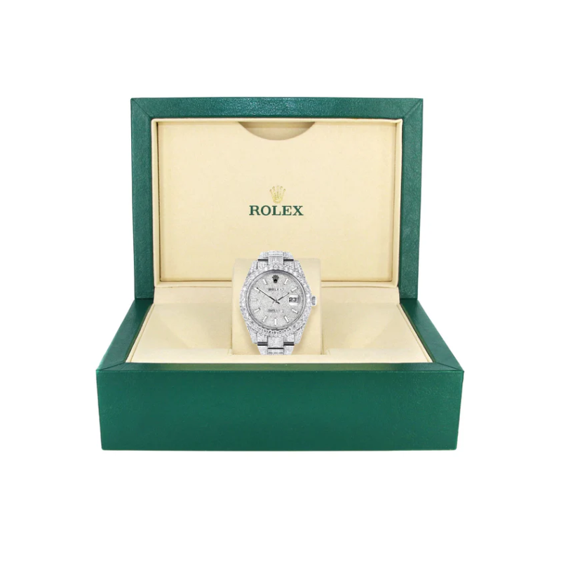 PKStockX Rolex Diamond Embezzled Datejust 41 'Silver'