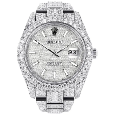 PKStockX Rolex Diamond Embezzled Datejust 41 'Silver' 01