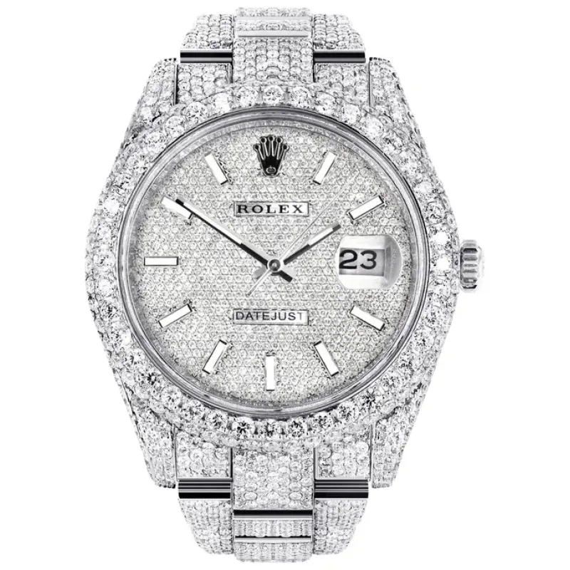 PKStockX Rolex Diamond Embezzled Datejust 41 'Silver'