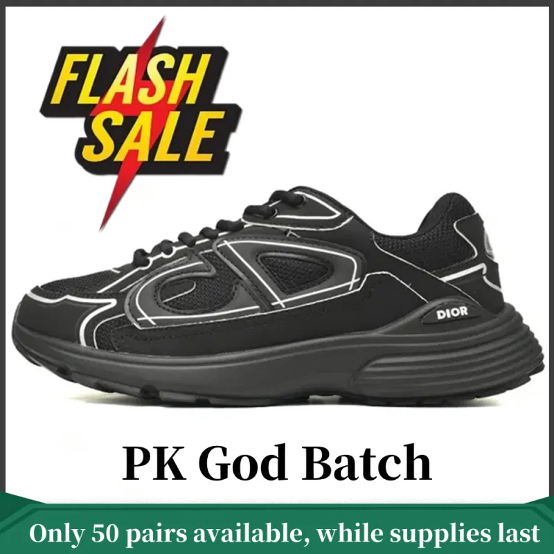 PK God Batch Dior Light Grey 'B30' Sneakers Black 3SN279ZND-H900