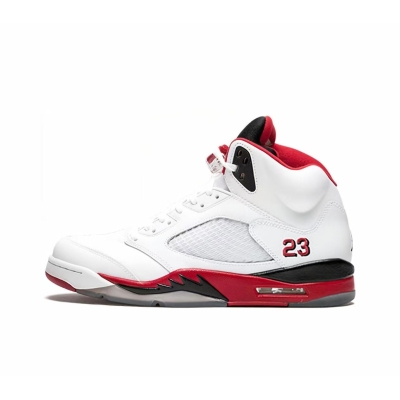 PK God Batch Air Jordan 5 Retro Fire Red Black Tongue 01