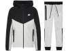 Nike Sportswear Tech Fleece Windrunner Full Zip Hoodie & Joggers Set Dark Grey Heather/Black/White