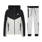Nike Sportswear Tech Fleece Windrunner Full Zip Hoodie & Joggers Set Dark Grey Heather/Black/White