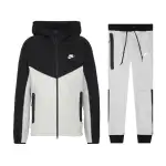 Nike Sportswear Tech Fleece Windrunner Full Zip Hoodie & Joggers Set Dark Grey Heather/Black/White