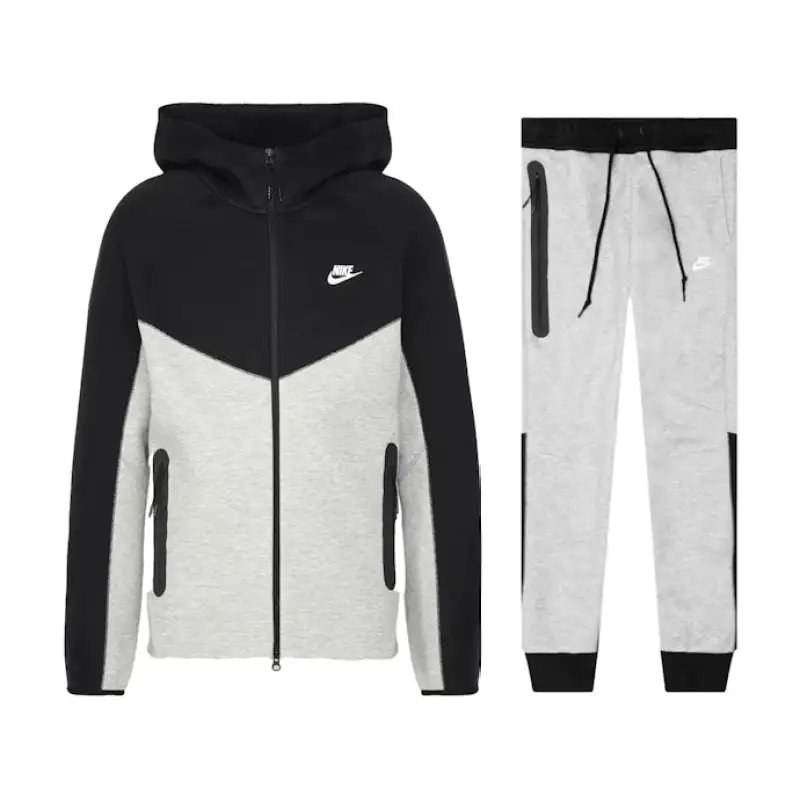 Nike Sportswear Tech Fleece Windrunner Full Zip Hoodie & Joggers Set Dark Grey Heather/Black/White