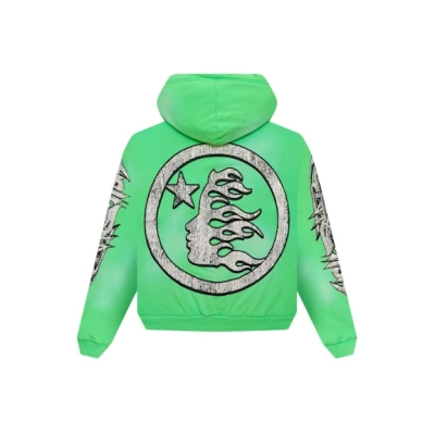 Hellstar Graffiti Zip-Up Green 02