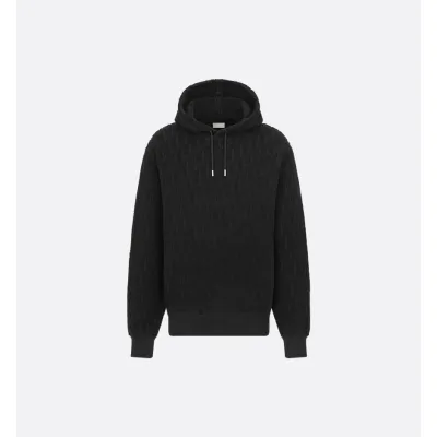Dior Oblique Relaxed-Fit Hooded Sweatshirt Black Cotton Fleece 01