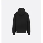 Dior Oblique Relaxed-Fit Hooded Sweatshirt Black Cotton Fleece