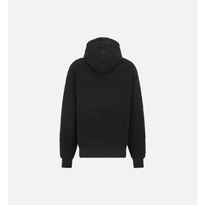 Dior Oblique Relaxed-Fit Hooded Sweatshirt Black Cotton Fleece 02