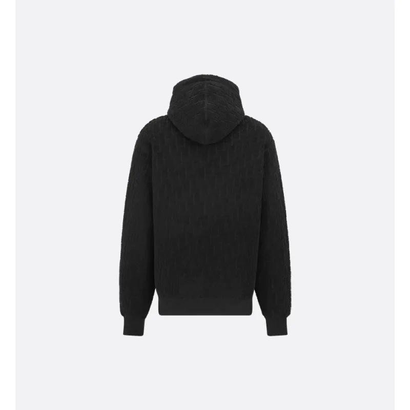 Dior Oblique Relaxed-Fit Hooded Sweatshirt Black Cotton Fleece