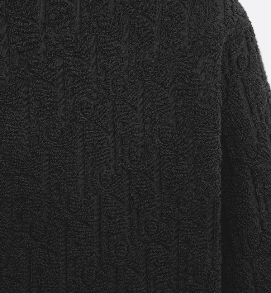 Dior Oblique Relaxed-Fit Hooded Sweatshirt Black Cotton Fleece