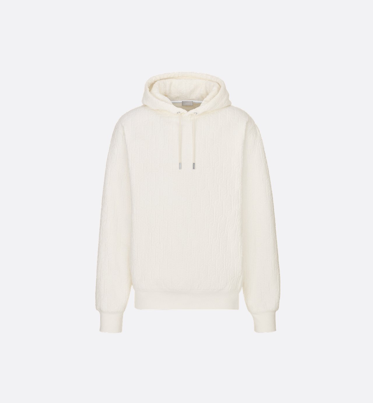Dior Oblique Relaxed-Fit Hooded Sweatshirt Off-White Cotton Fleece