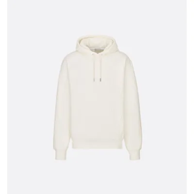 Dior Oblique Relaxed-Fit Hooded Sweatshirt Off-White Cotton Fleece 01