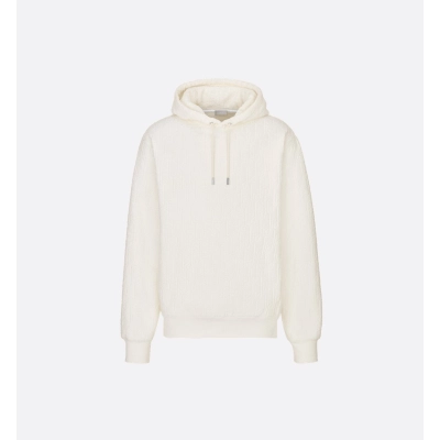 Dior Oblique Relaxed-Fit Hooded Sweatshirt Off-White Cotton Fleece 01